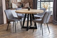 Solid Mango Wooden Round 4 Seater Dining Table for Living Room