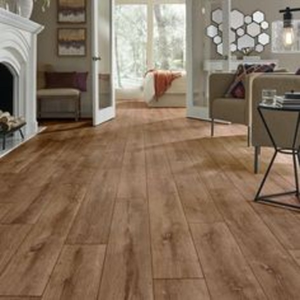 Rustic Oak Laminate Flooring - 181mm Thickness, Dark Brown Finish | Scratch And Wear-resistant, Natural Grain Pattern, Easy To Install, Anti-slip Feature