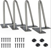 6 Inch Heavy Duty Hairpin Furniture Legs, Metal Home DIY Projects for TV Stand, Sofa, Grey 4PCS