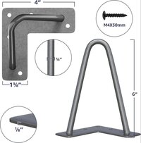 6 Inch Heavy Duty Hairpin Furniture Legs, Metal Home DIY Projects for TV Stand, Sofa, Grey 4PCS