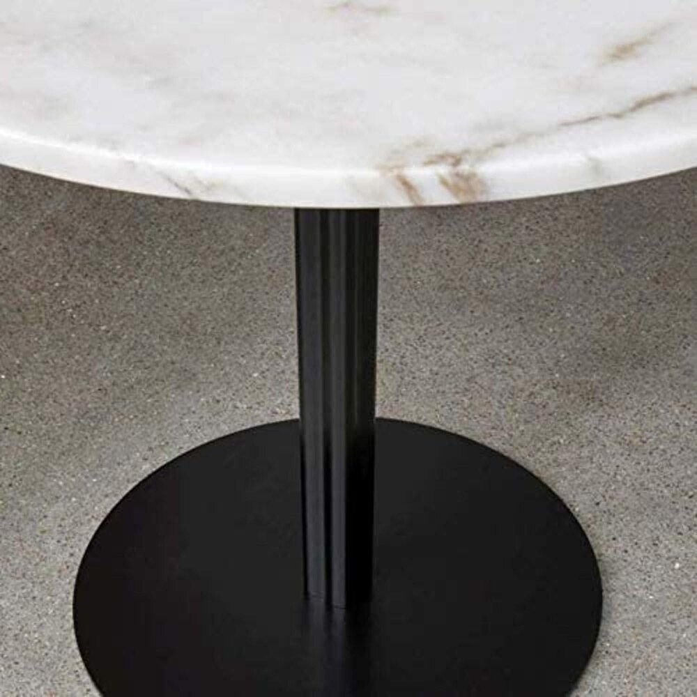 White Round Marble Dining Table With Metal Legs (100cm Round)