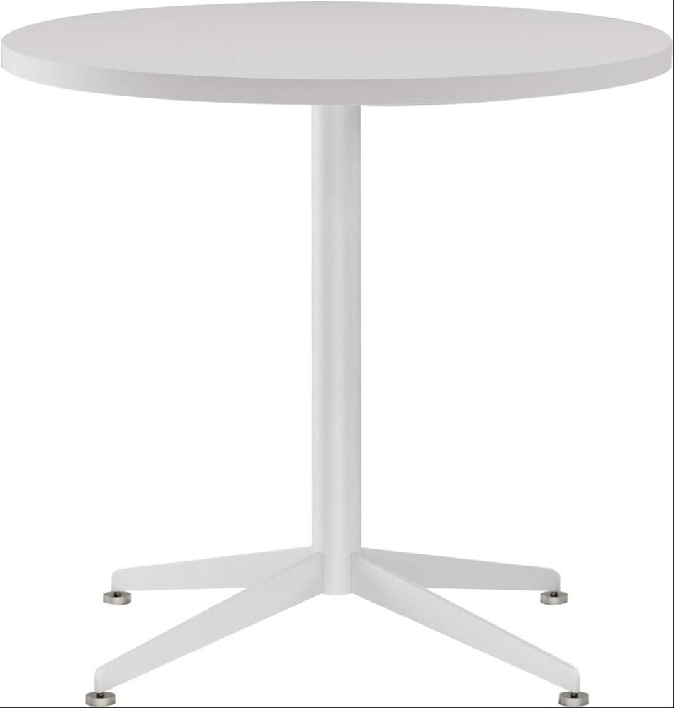 White Dining Table Round Small Office Table Conference Table Coffee Meeting Table 31.5 inch