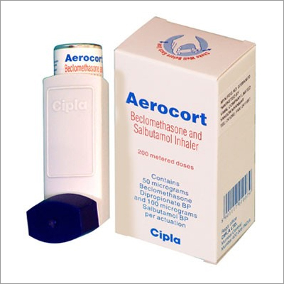 Aerocort - Plastic, 10x2 cm, White | Beclomethasone Inhaler, Asthma Relief, Portable, Dose Control
