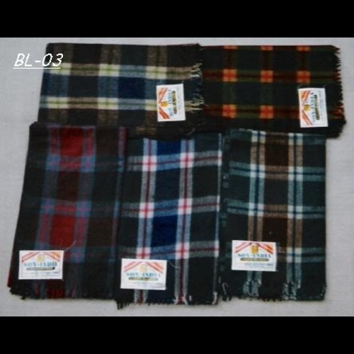 Woolen Check Blanket - 60% Wool & 40% Polyester, 60x90 Inches Assorted Check Print | Twin Size, Woven, Hemmed Edges, Ideal For Home, Travel & Hotels