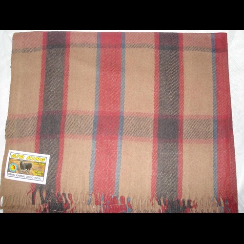 Woolen Check Blanket - 60% Wool & 40% Polyester, 60x90 Inches Assorted Check Print | Twin Size, Woven, Hemmed Edges, Ideal For Home, Travel & Hotels