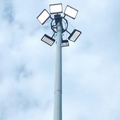 High Mast Lighting System - Mild Steel, 220 Volt, Silver | LED High-Efficiency Outdoor Illumination for Large Areas