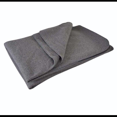 Donation Grey Fleece Blanket - 80% Wool, 20% Polyester, 60x90 Inches, Grey | Hemmed Edges, Plain Pattern, Ideal For Adults, Travel & Home Use