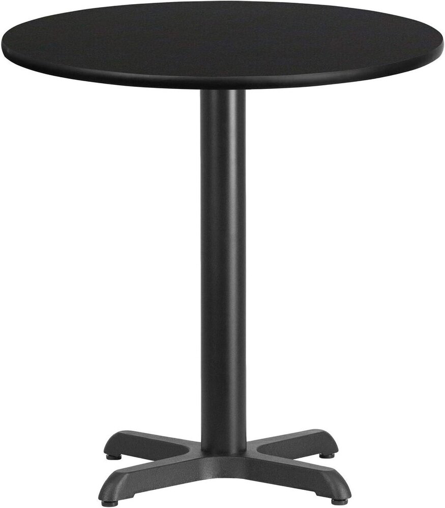 24'' Round Black Laminate Table Top with 22'' x 22'' Table Height Base