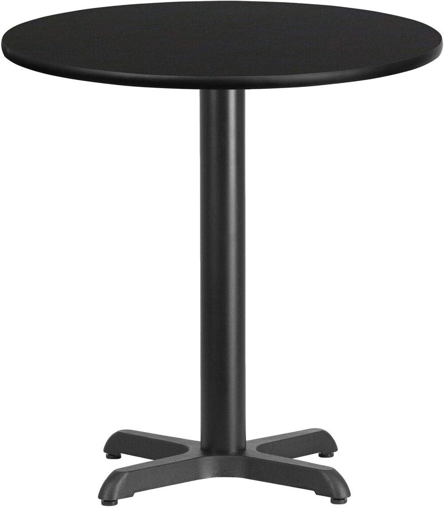 24'' Round Black Laminate Table Top with 22'' x 22'' Table Height Base