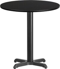 24'' Round Black Laminate Table Top with 22'' x 22'' Table Height Base