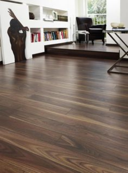 Wood Grain Laminate Flooring - Color: Brown