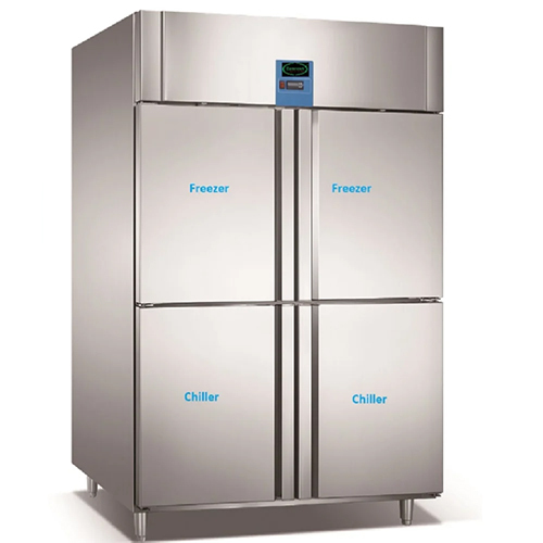 Commercial Four Door Vertical Refrigerator - Color: Silver