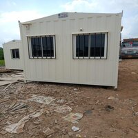 Portable Cabin - Steel Material, Variable Dimensions, Off-white Color | Ideal for Temporary Office Space, 2 Windows, 1 Door