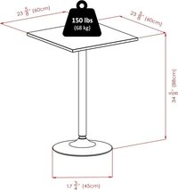 Kitchen Table Coffee Table Dining Table Black, Pack of 1