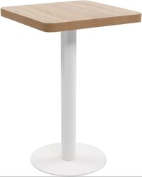 Light Brown Bistro Table Square Mdf Dining Table With Steel Legs - 19.7"x19.7" - Application: Home