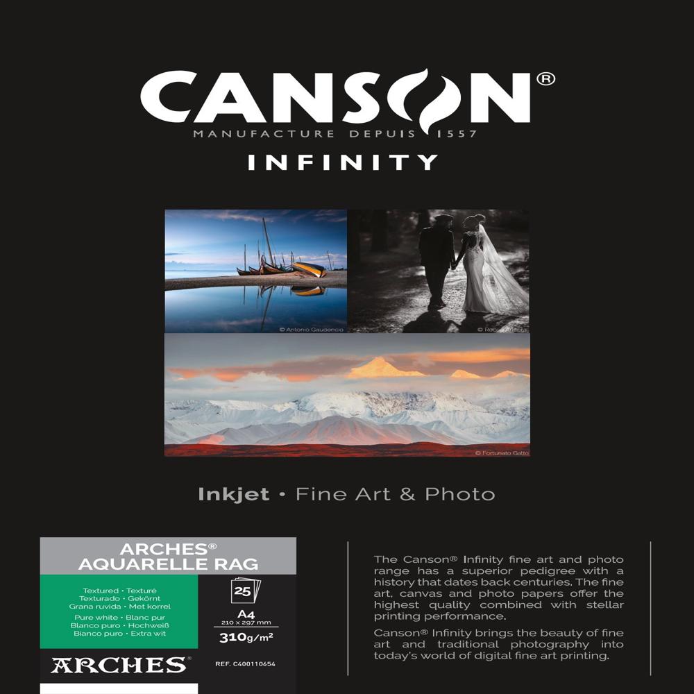 Canson Infinity Arches Aquarelle Rag - 100% Cotton, 210gsm, Natural White | Acid-free, Watercolor Paper For Fine Art Applications