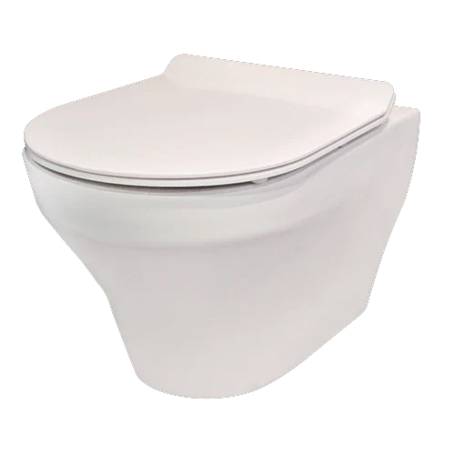 Bathroom Wall Hung Toilet - Color: White