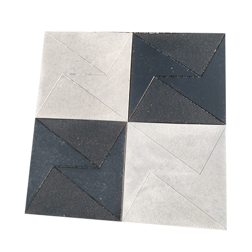 Cement Parking Tiles - Color: White And Black