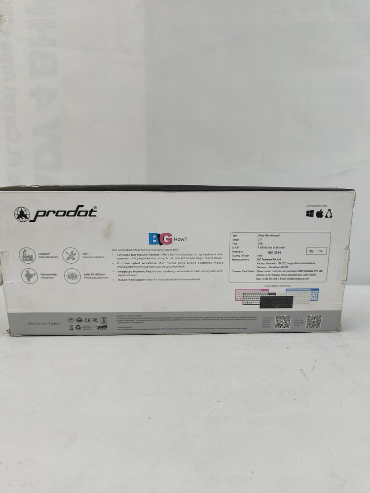 Prodot 217 Wired Mini Keyboard