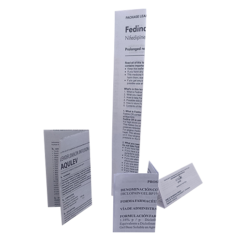 Pharma Inserts Or Leaflets - Finishing: Glossy Lamination