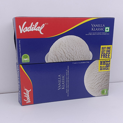 Vanilla Klassic Ice Cream Packaging Box - Finishing: Glossy Lamination