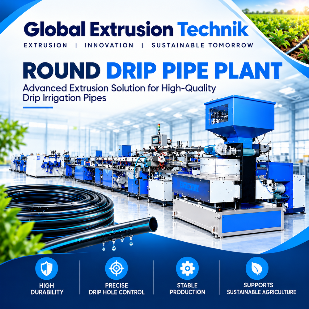 Round Drip Irrigation Pipe Extrusion Plant - Operating Type: Automatic