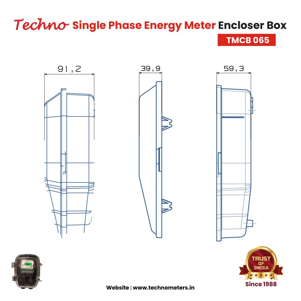 Single Phase Energy Meter With Polycarbonate Enclosure