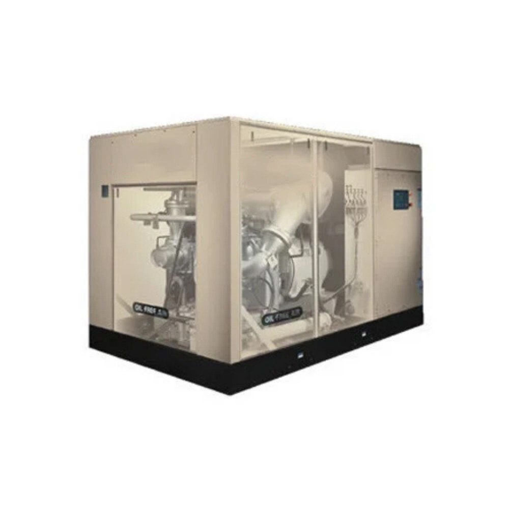 Tank Mounted Screw Air Compressor - Color: Silver