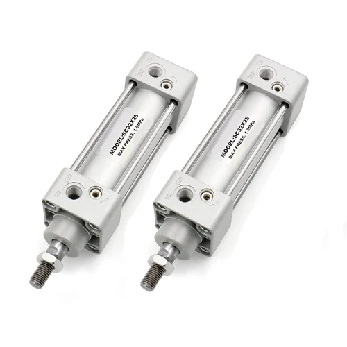 Pneumatic Double Acting Air Cylinder - Color: Silver