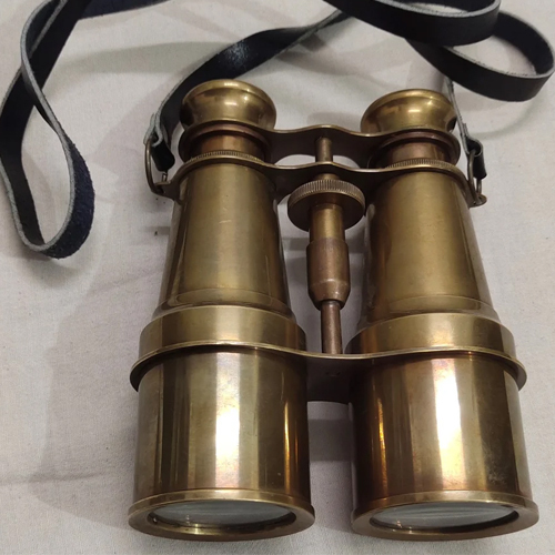 Solid Brass Binoculars - Color: Golden