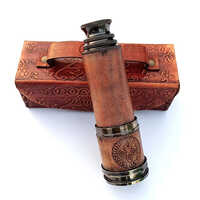 Antique Telescope - 16 Inch Brass, 64x Magnification, Brown 52mm Coated Lens | Vintage Pirate Spyglass Design