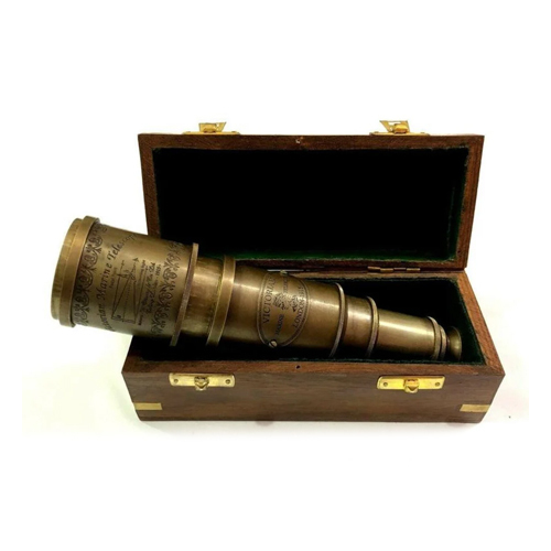 Vintage Brass Telescope Antique 20 Inch Hand Extending Naval Victorian Pirate Telescope - Color: Golden