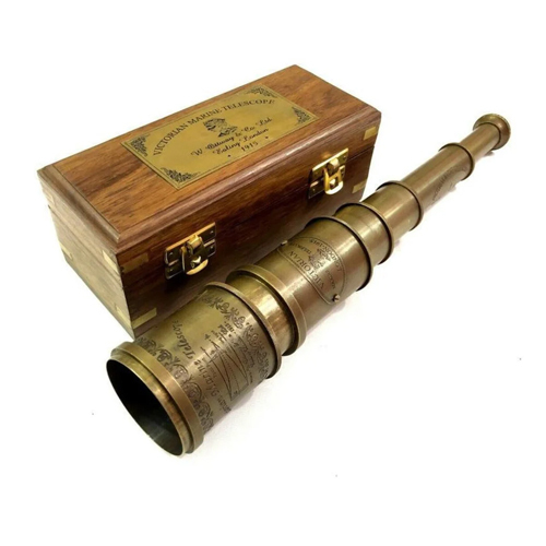 Vintage Brass Telescope Antique 20 Inch Hand Extending Naval Victorian Pirate Telescope - Color: Golden
