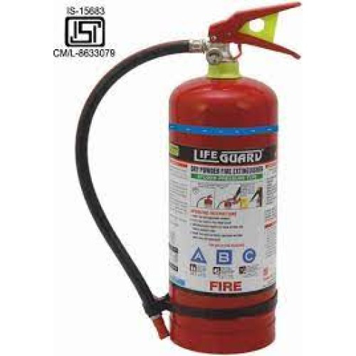 Lifeguard 4Kg ABC Fire Extinguisher - Mild Steel, 4kg, Red Color | Reliable Fire Fighting Equipment with 1-Year Warranty