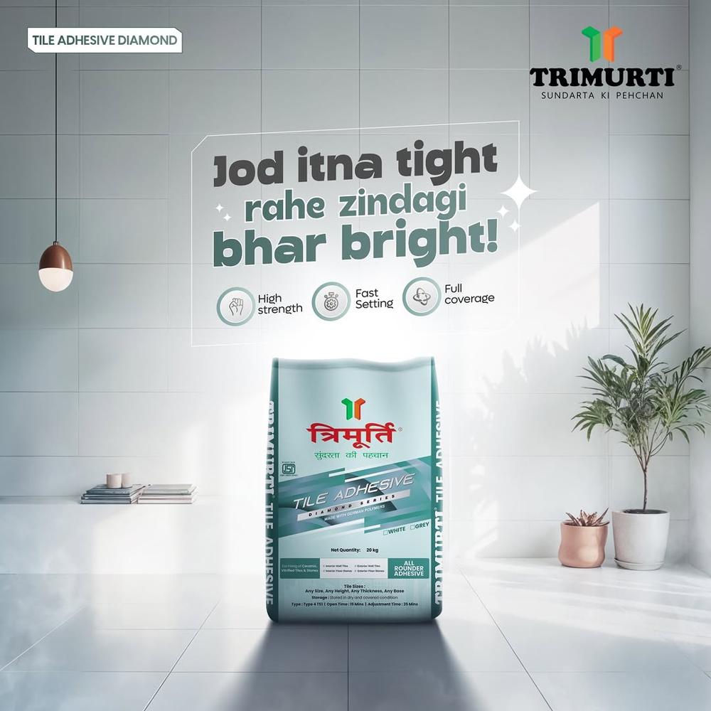Trimurti 20 Kg Diamond Tile Adhesive (White) - Features: Single Component Just Add Water