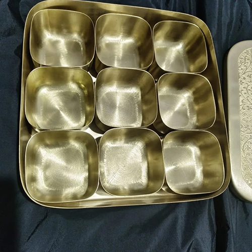 Brass Square  Masala  Box