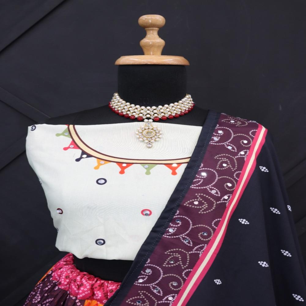 Digital Print Muslin Cotton Lehenga Choli