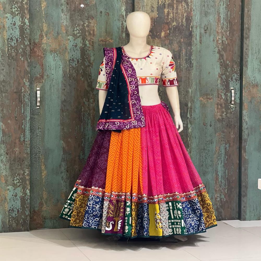 Digital Print Muslin Cotton Lehenga Choli