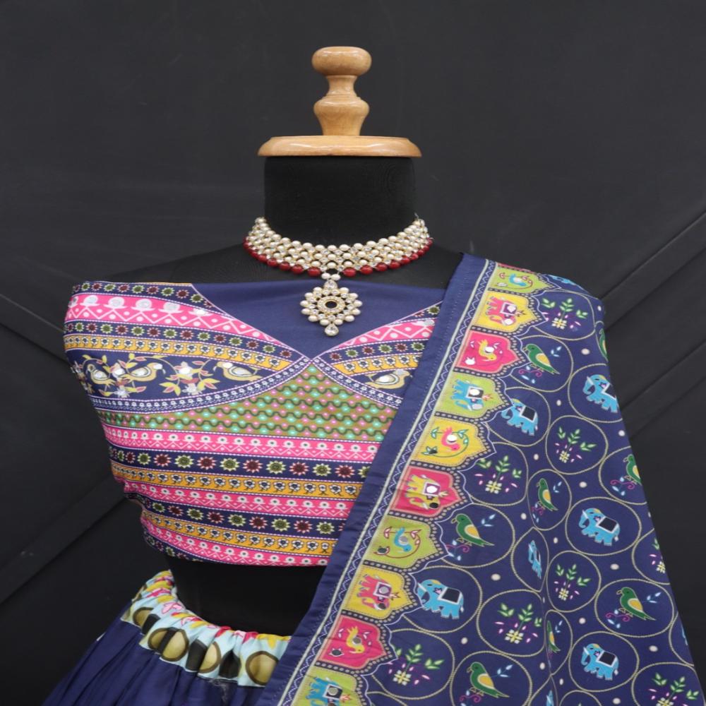 Digital Print Muslin Cotton Lehenga Choli