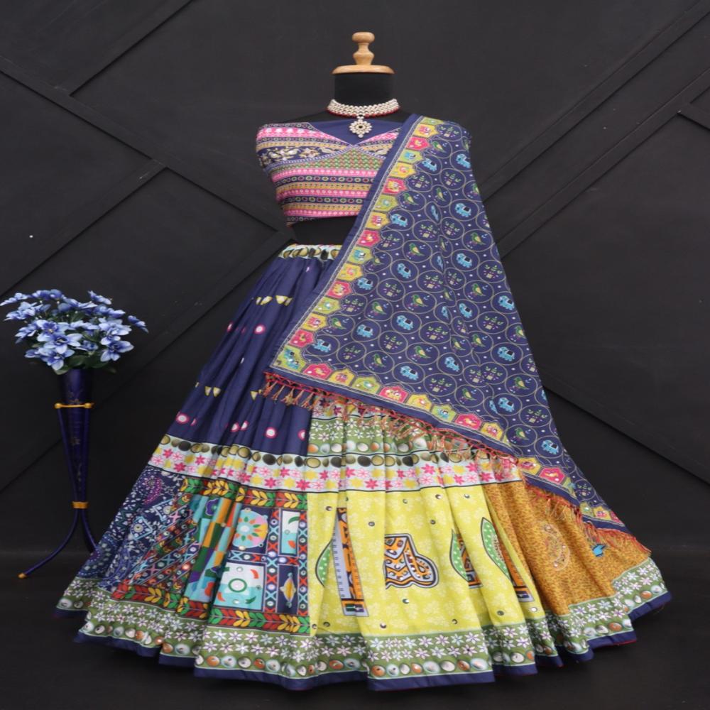 Digital Print Muslin Cotton Lehenga Choli