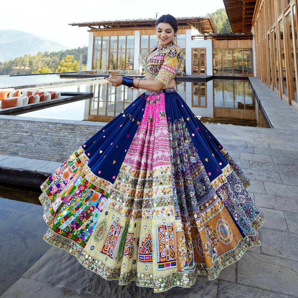 Digital Print Muslin Cotton Lehenga Choli