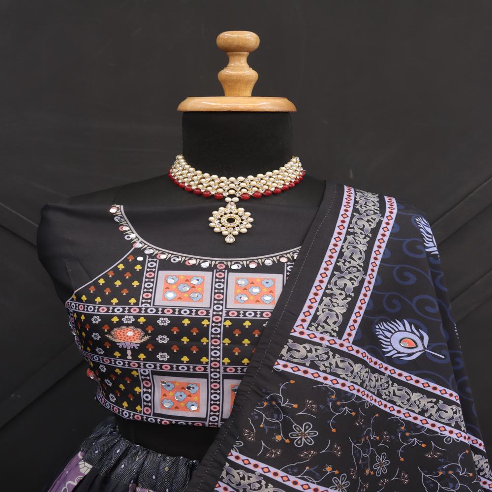 Digital Print Muslin Cotton Lehenga Choli