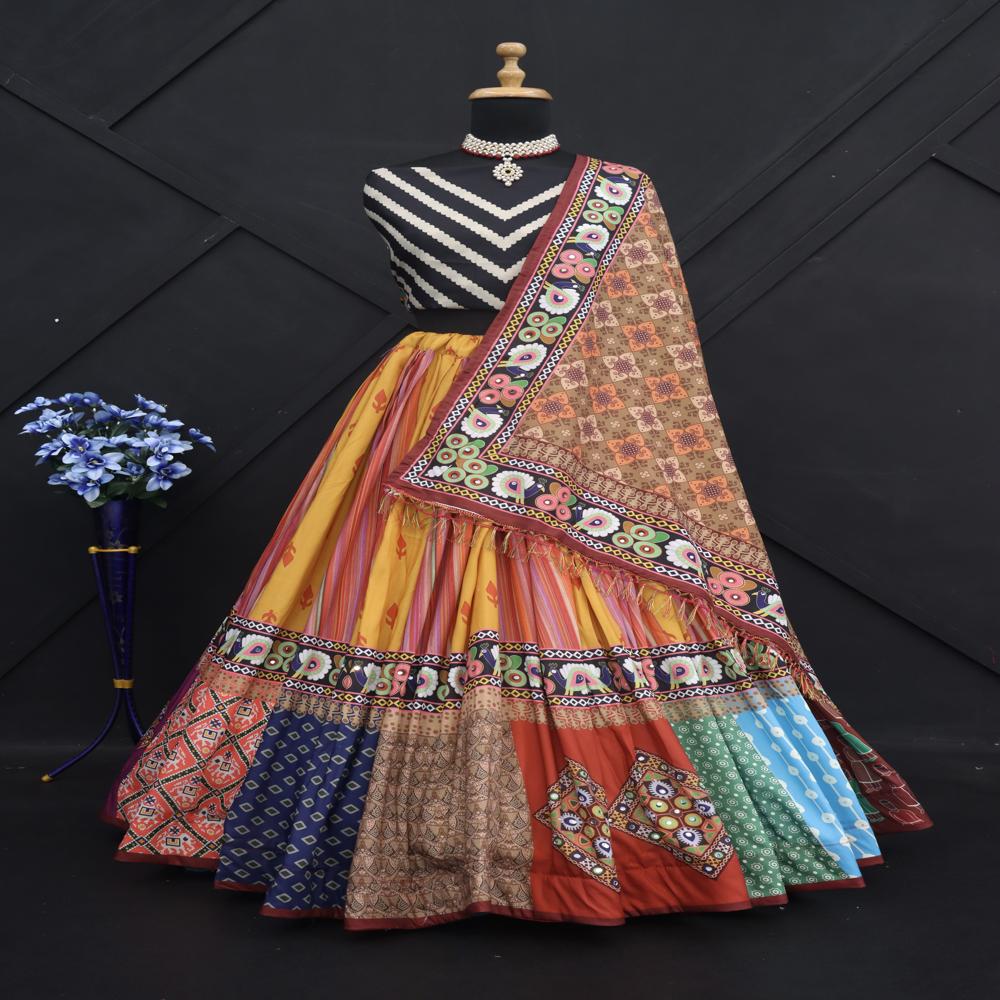 Digital Print Muslin Cotton Lehenga Choli