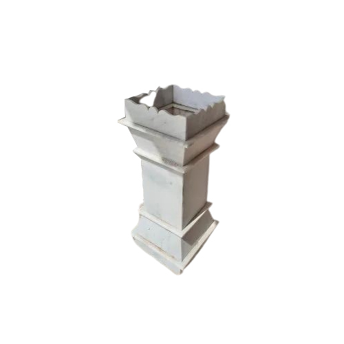 White Marble Tulsi Pot