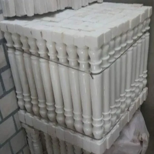 White Marble Railing Pillar - Size: As Per Requirement