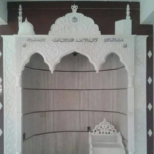 White Makrana Marble Mosque Qubla