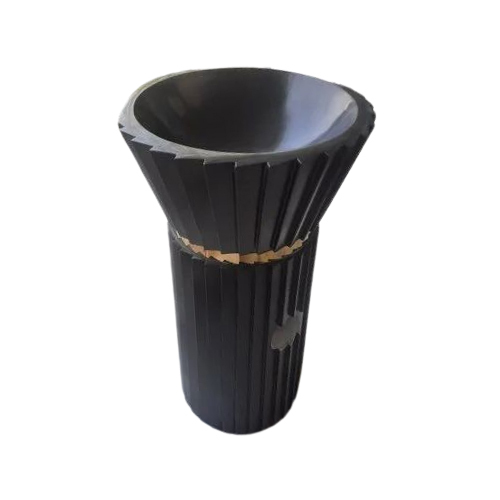 Stone Pedestal Wash Basin - Color: Black