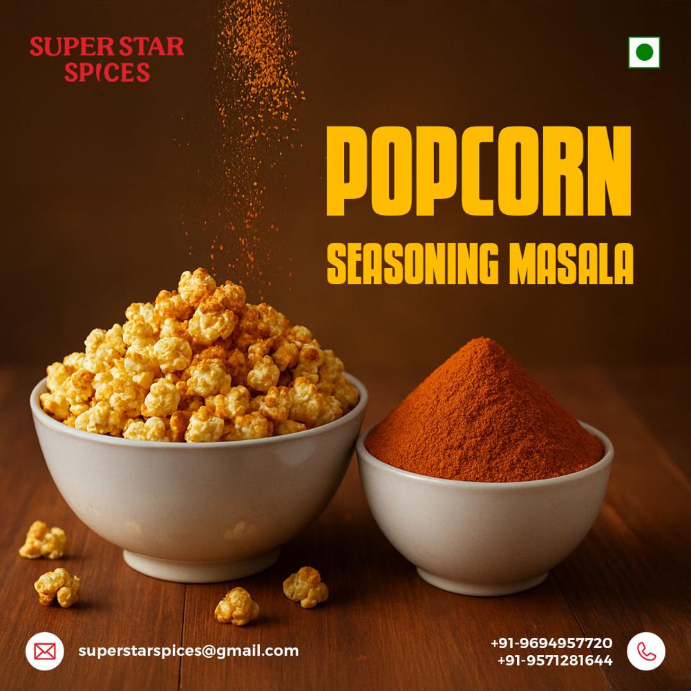 Popcorn Seasoning Masala - Food Grade Yellow Powder, Blended for Perfect Flavor | Sprinkle on Popcorn, 4 Months Shelf Life
