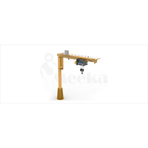 Wall Mounted Slewing Jib Crane - Color: Yellow