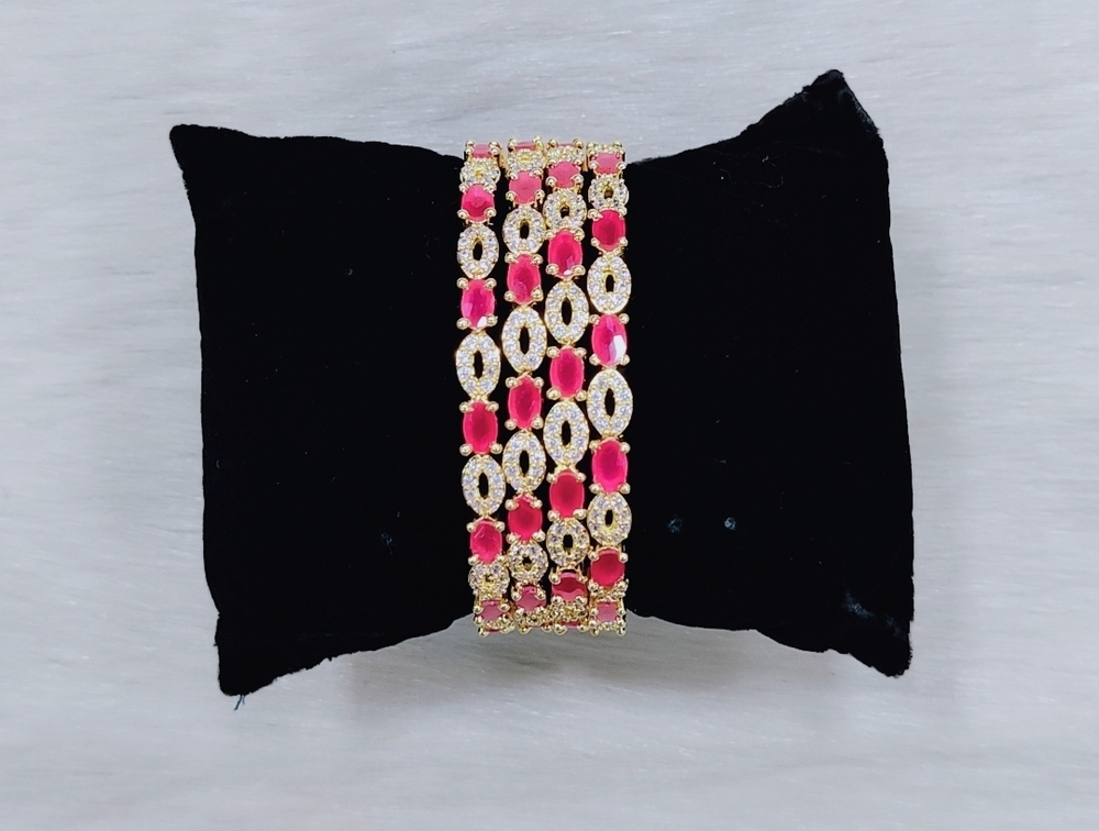 American Diamond Gold Bangles